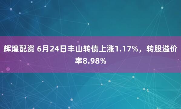 辉煌配资 6月24日丰山转债上涨1.17%，转股溢价率8.98%
