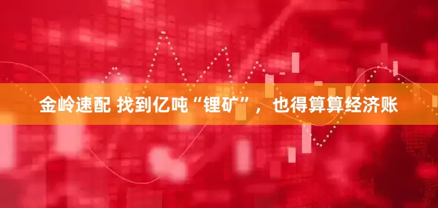 金岭速配 找到亿吨“锂矿”，也得算算经济账